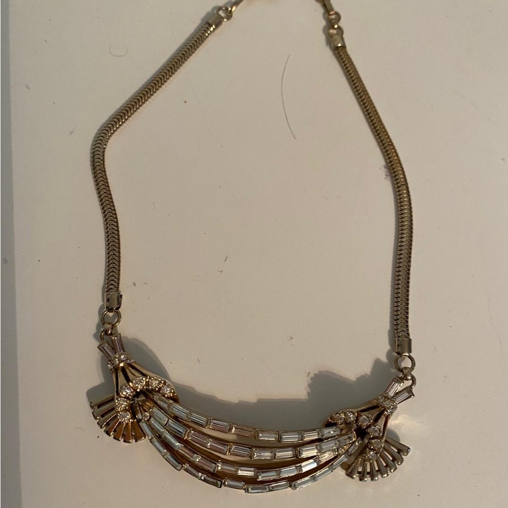 Elegant Gold and Silver costume jewelry crystal choker